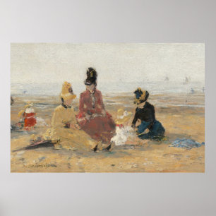 Póster En la playa Trouville 1887 por Eugene Boudin