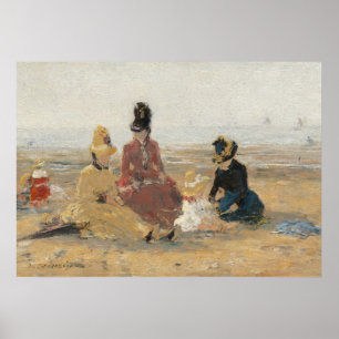 Póster En la playa Trouville 1887 por Eugene Boudin 