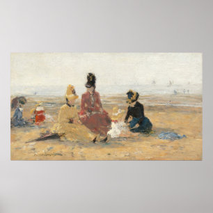 Póster En la playa, Trouville - Eugène Boudin Bella Artes