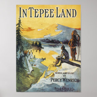 Póster En la portada del libro de canciones Tepee Land Vi