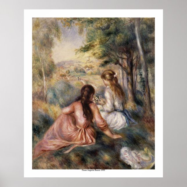 Póster En la pradera, por Pierre-Auguste Renoir (Frente)