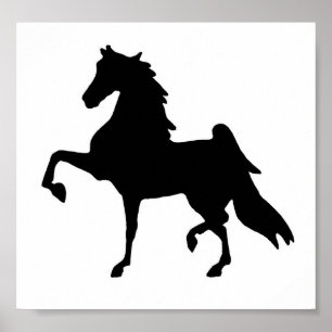 Póster En la silueta de Saddlebred de la lona