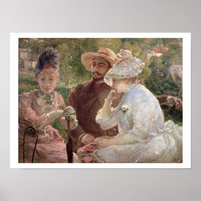 Póster En la terraza de Sevres, 1880 (aceite sobre lienzo (Frente)