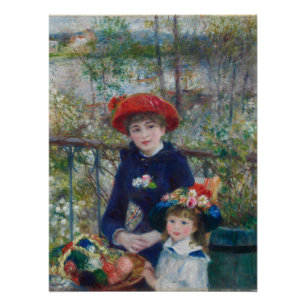 Póster En la Terraza, Retrato Impresionista, Renoir