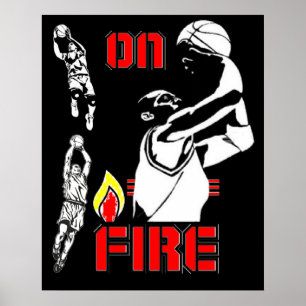 Póster En llamas - Baloncesto - poster