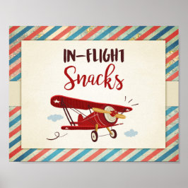 Póster En los refrigerios de Rótulo Mesa de Comida de Avi