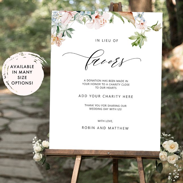 Póster En lugar de favores, la tierra florece Rótulo Boda (Subido por el creador)