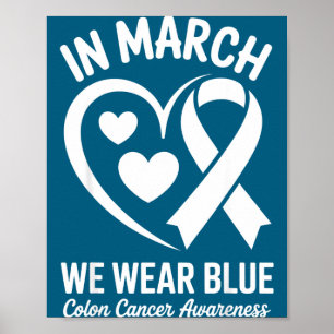 Póster En marzo usa azul para la conciencia del cáncer de
