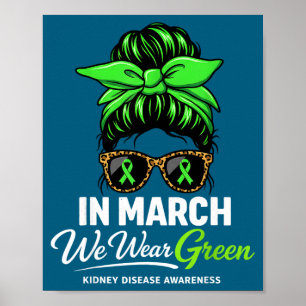 Póster En marzo usamos verde desordenado conciencia de la