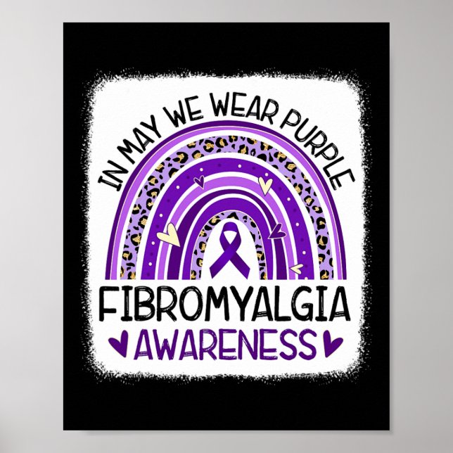 Póster En Mayo Usamos Conciencia De La Fibromialgia Púrpu (Frente)