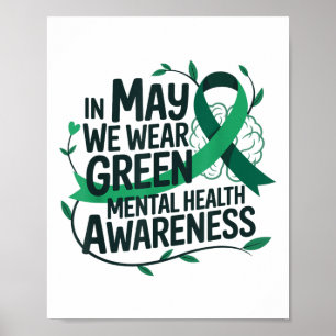 Póster En Mayo Usamos Concienciación Verde Sobre Salud Me