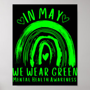 Póster En mayo usamos verde Conciencia sobre la salud men