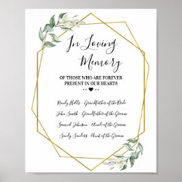 Póster En memoria afectuosa recuerdo vegetación boda de o
