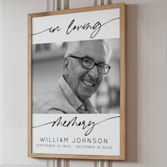 Póster En Memoria Amada Letra Moderna Foto Funeral (Subido por el creador)