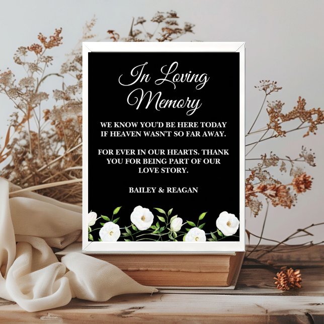 Póster En memoria amorosa Boda floral blanco (Subido por el creador)