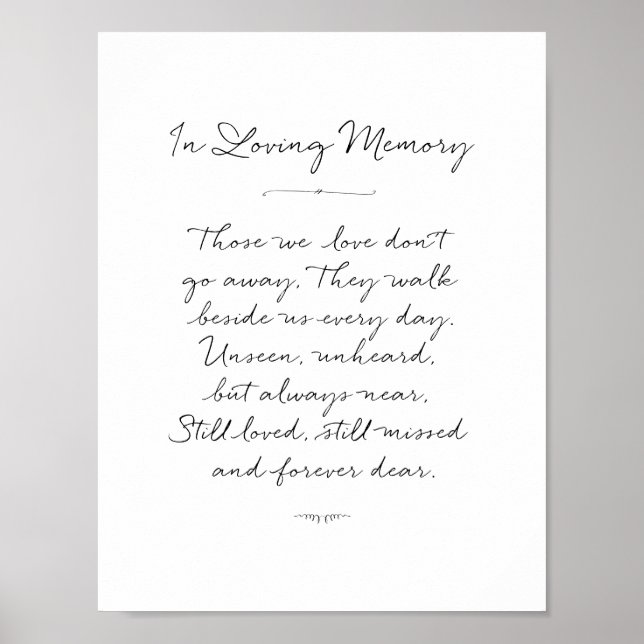 Póster En memoria amorosa, funeral, negro (Frente)