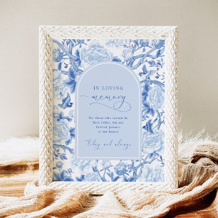 Póster En Memoria Amorosa   Letrero de Boda Chinoiserie