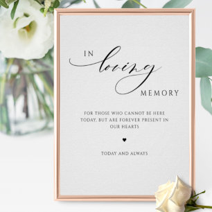 Póster En Memoria Amorosa, Letrero de Boda Elegante