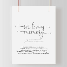 Póster En Memoria Amorosa Letrero de Letra Script Fancy