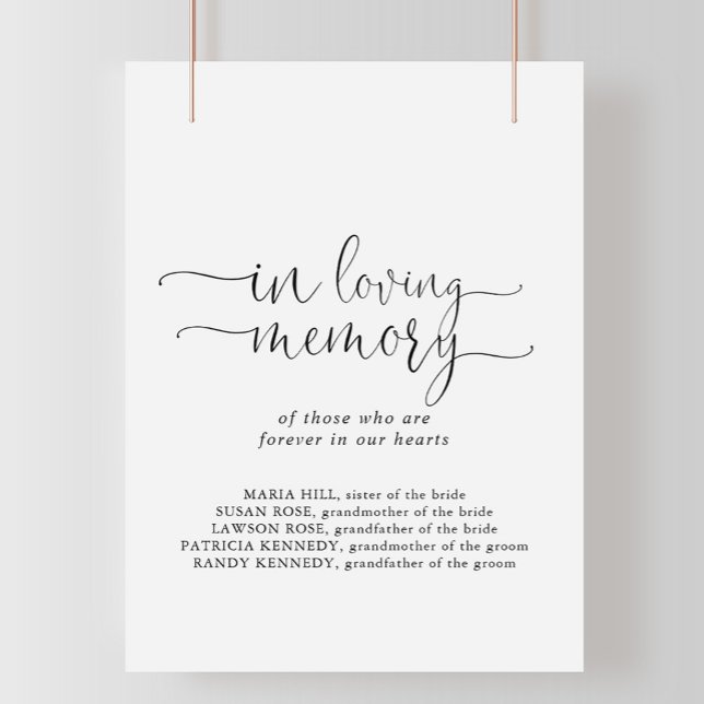 Póster En Memoria Amorosa Letrero de Letra Script Fancy (Subido por el creador)