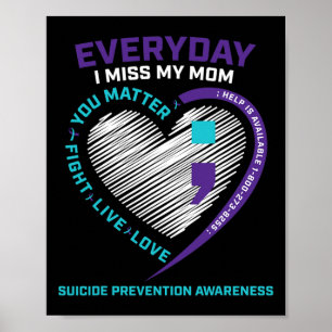 Póster En Memoria Amorosa Mamá Prevención Conciencia Suic