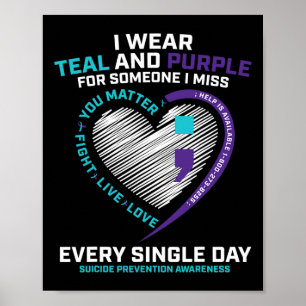 Póster En Memoria Amorosa Punto y Coma Prevención del Sui