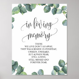 Póster En memoria Cartel de Mesa de Recuerdo de Boda v14