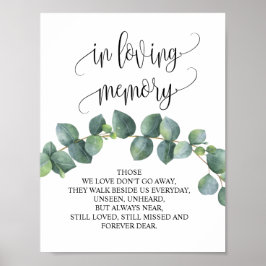 Póster En memoria Cartel de Mesa de Recuerdo de Boda v15