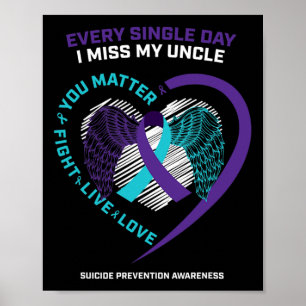 Póster En Memoria De Echo De Menos A Mi Tío La Prevención