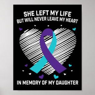 Póster En Memoria De Hija Cariñosa Conciencia Prevención