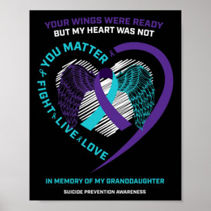 Póster En Memoria De La Prevención Del Suicidio De Mi Nie