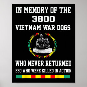 Póster En Memoria De Los 3800 Perros De La Guerra De Viet