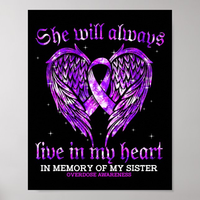 Póster En Memoria De Mi Hermana Conciencia Sobre La Sobre (Frente)