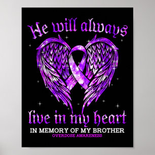 Póster En Memoria De Mi Hermano Conciencia De Sobredosis