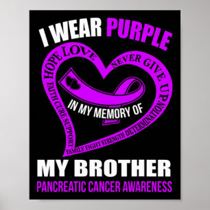 Póster En memoria de mi hermano PANCREATIC CÁNCER AWARE