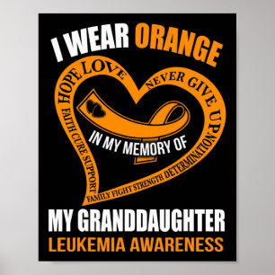 Póster En memoria de mi nieta LEUKEMIA AWARENES