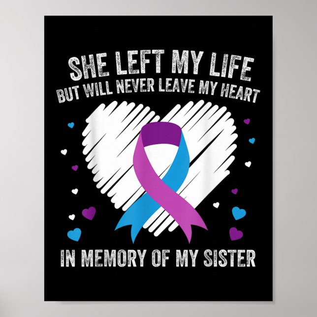 Póster En Memoria De Mi Querida Hermana Prevención Del Su (Frente)