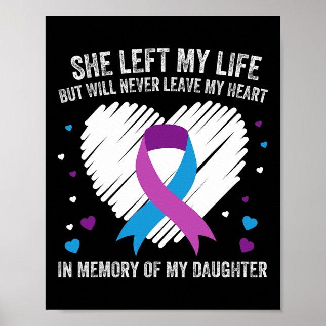 Póster En Memoria De Mi Querida Hija Prevención Del Suici (Frente)