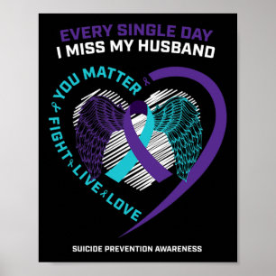 Póster En Memoria De Mi Querido Marido Prevención Del Sui