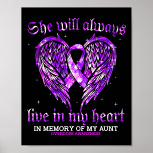 Póster En Memoria De Mi Tía Sobredosis Awareness Angel Wi