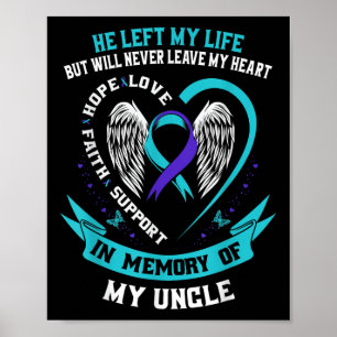 Póster En Memoria de Mi Tío Conciencia sobre el Suicidio 