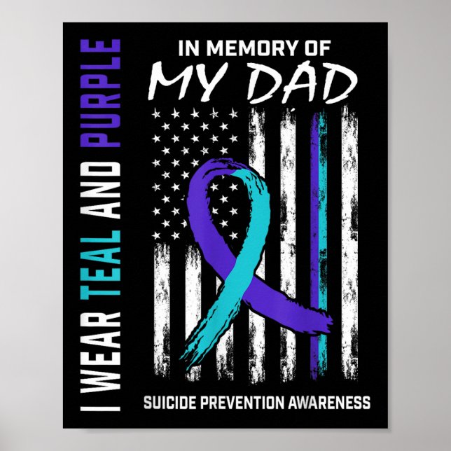 Póster En Memoria De Papá Prevención Conciencia Suicidio  (Frente)