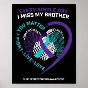 Póster En Memoria De Prevención Del Suicidio De Mi Herman