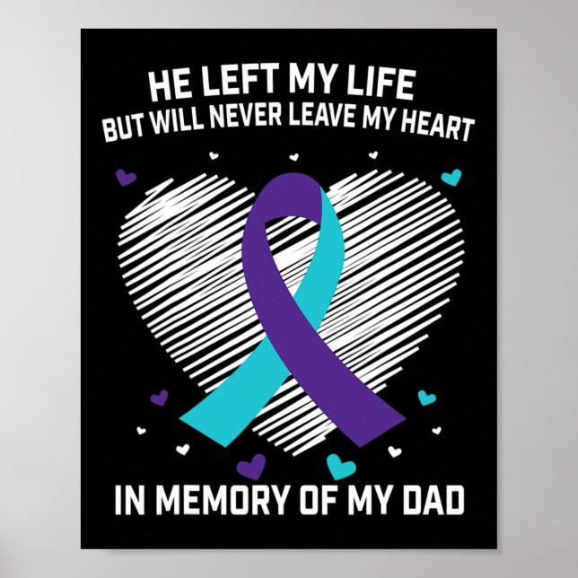 Póster En Memoria De Querido Papá Prevención Conciencia S (Frente)