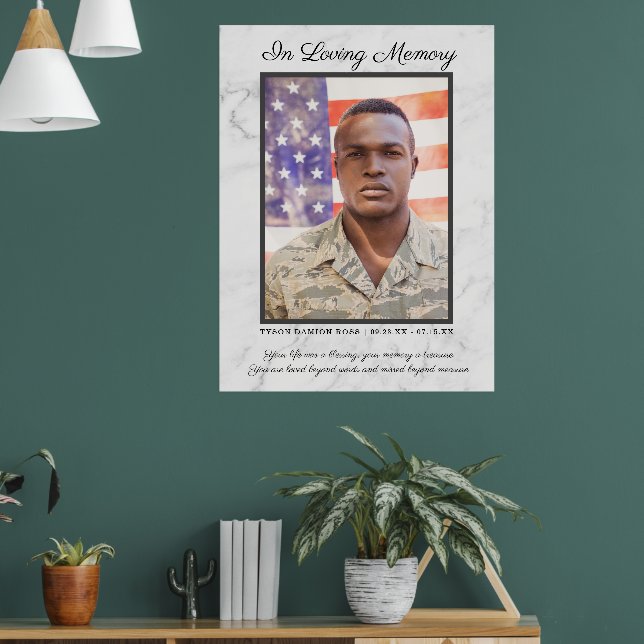 Póster En Memoria Foto Cita Funeral Memorial (Salón 1)