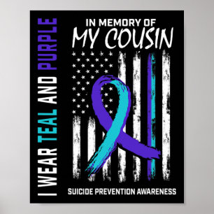Póster En memoria primo suicidio prevención de conciencia