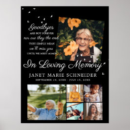 Póster En Memoria Querida | Collage Funeral 6 Fotos