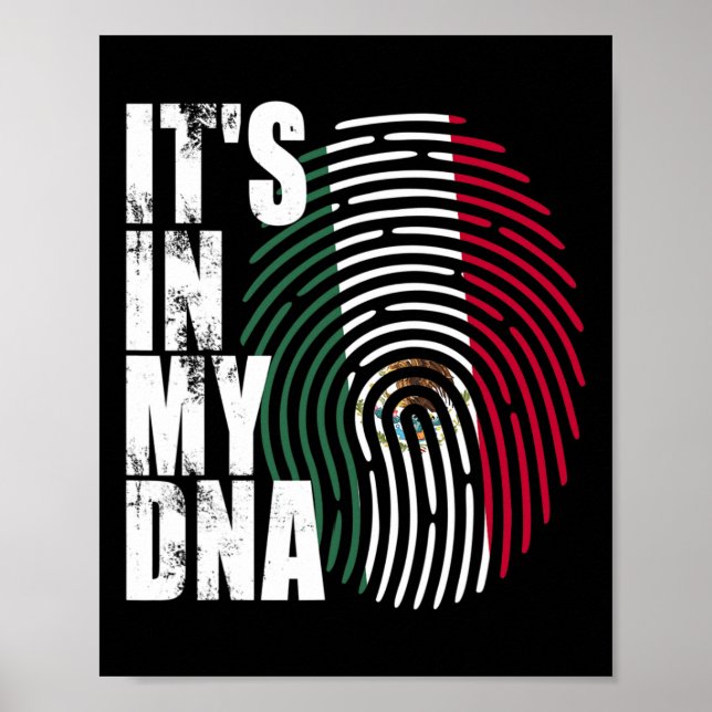 Póster En Mi Adn Bandera Mexicana (Frente)