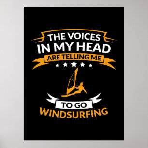 Póster En Mi Cabeza Quiero Ir A Windsurf
