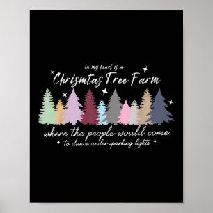 Póster En Mi Corazón Hay Una Granja De Árboles De Navidad